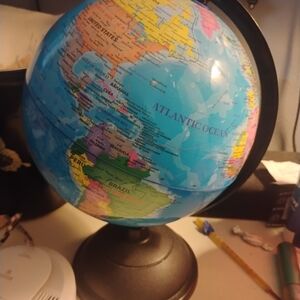 Colorful World Globe on Stand
